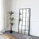 standing mirror,long mirror of Modern Industrial Grid Black Full Length Mirror side view